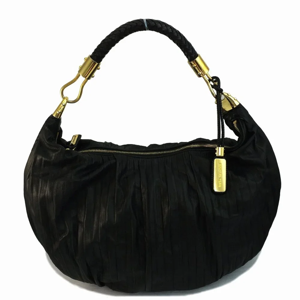 Michael Kors Skorpios Crescent Pleated Shoulder Bag